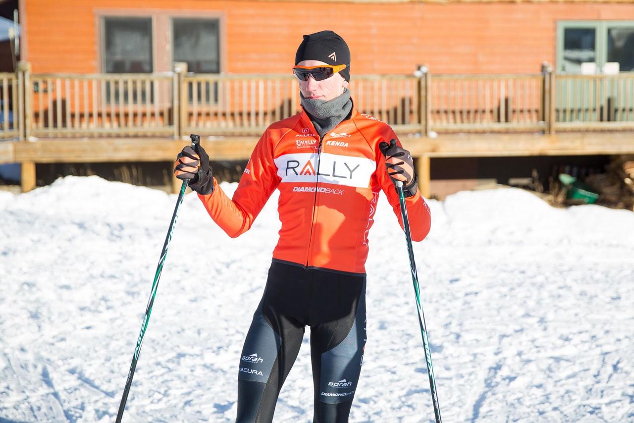 2016 Junior World Time Trial Champion Brandon McNulty gets ready for a day of skate skiing.