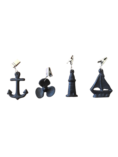 Handmade Marine Cast Iron Tablecloth Weights, Set of 4 