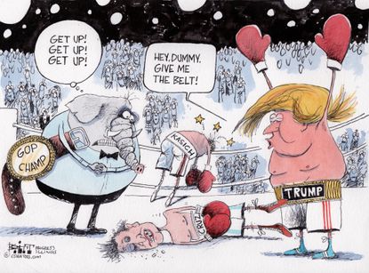 Political Cartoon U.S. Trump Cruz Kasich