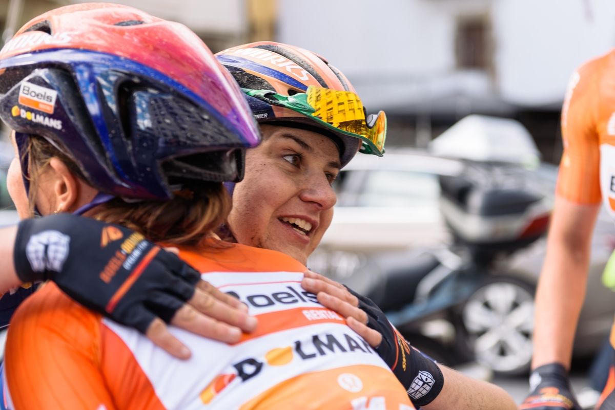 Celebrations for Megan Guarnier (Boels Dolmans)