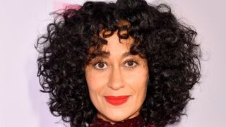 Tracee Ellis Ross has voluminous curly hair whilst attending the 2017 American Music Awards at Microsoft Theater on November 19, 2017 in Los Angeles, California.