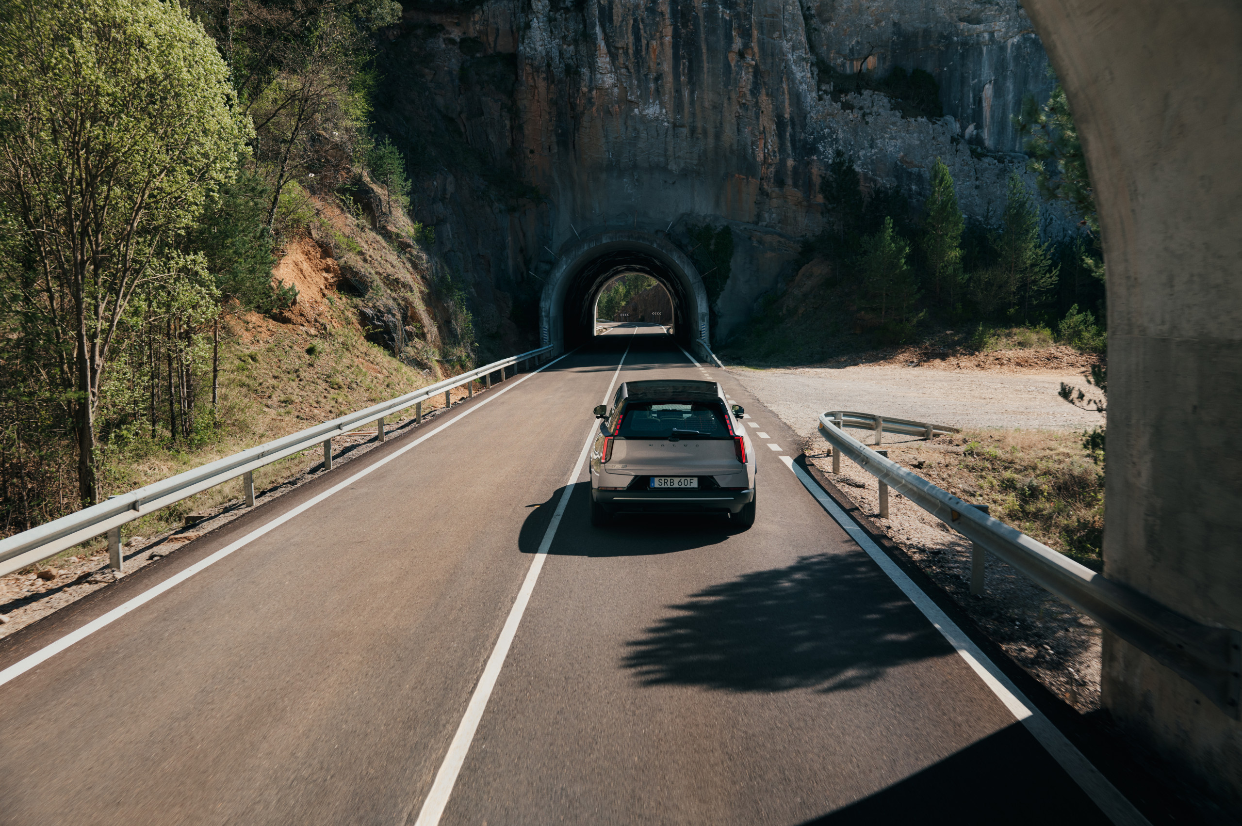Volvo EX60 on the road