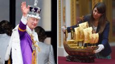 L-King Charles, R-The Vessel of Friendship, a royal gift, going on display