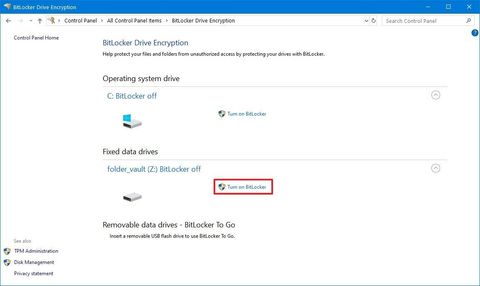 password protect folder on shared drive windows 10