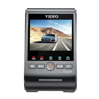 Viofo A329 dash cam on white background