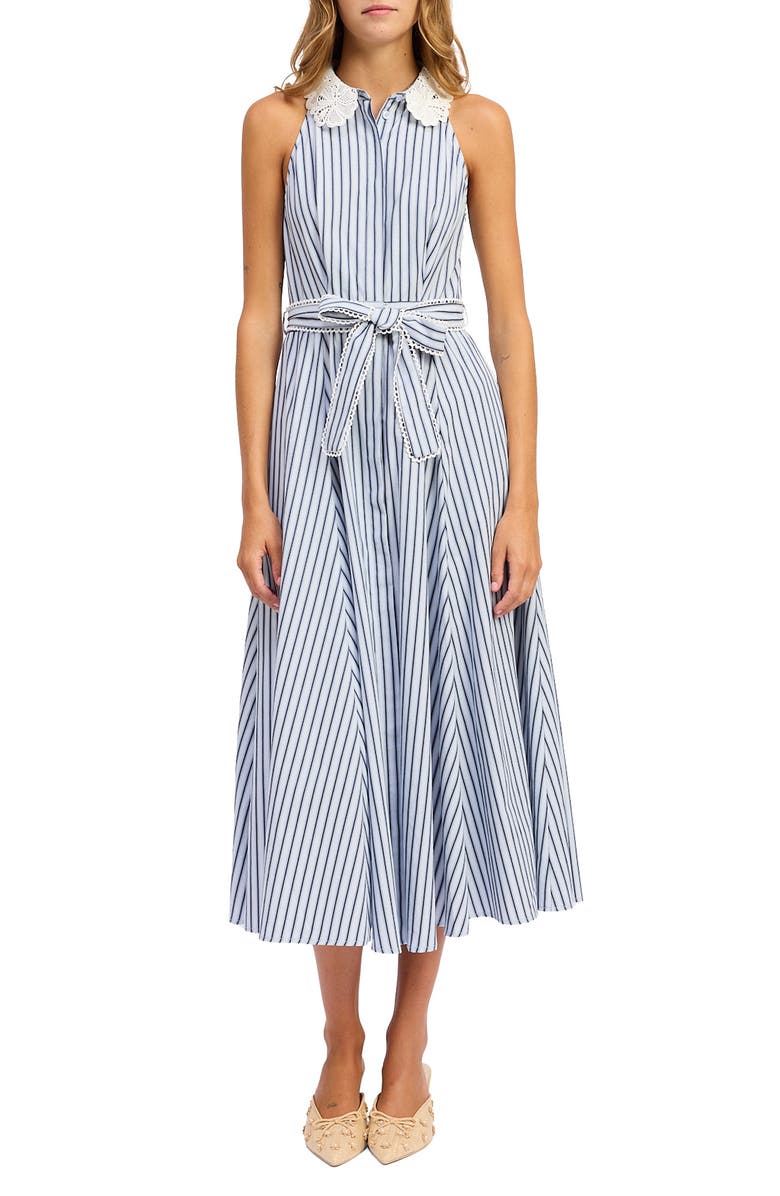 Clara Stripe Sleeveless Midi Shirtdress