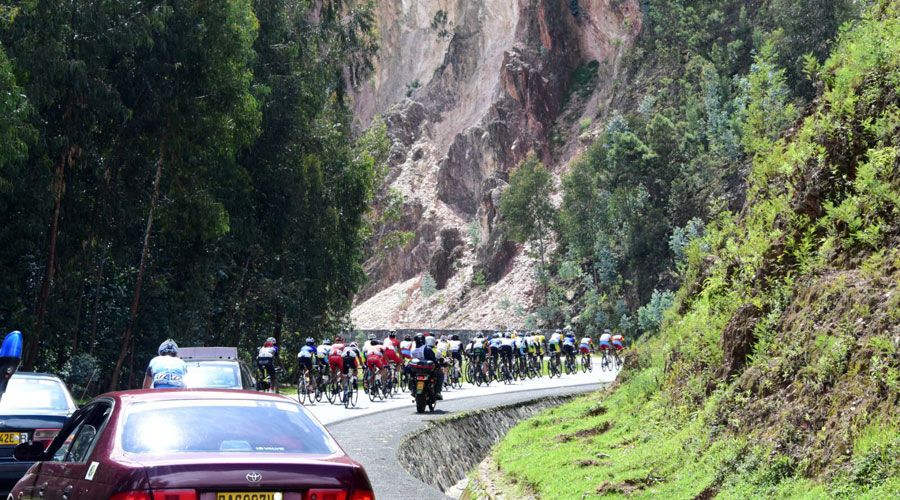 The riders cut through the mountains