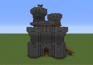 Minecraft castle ideas - a simple stone castle