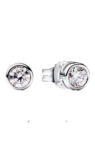 Pandora Era Lab-Grown Diamond Bezel Stud Earrings 0.30 Carat Tw Sterling Silver