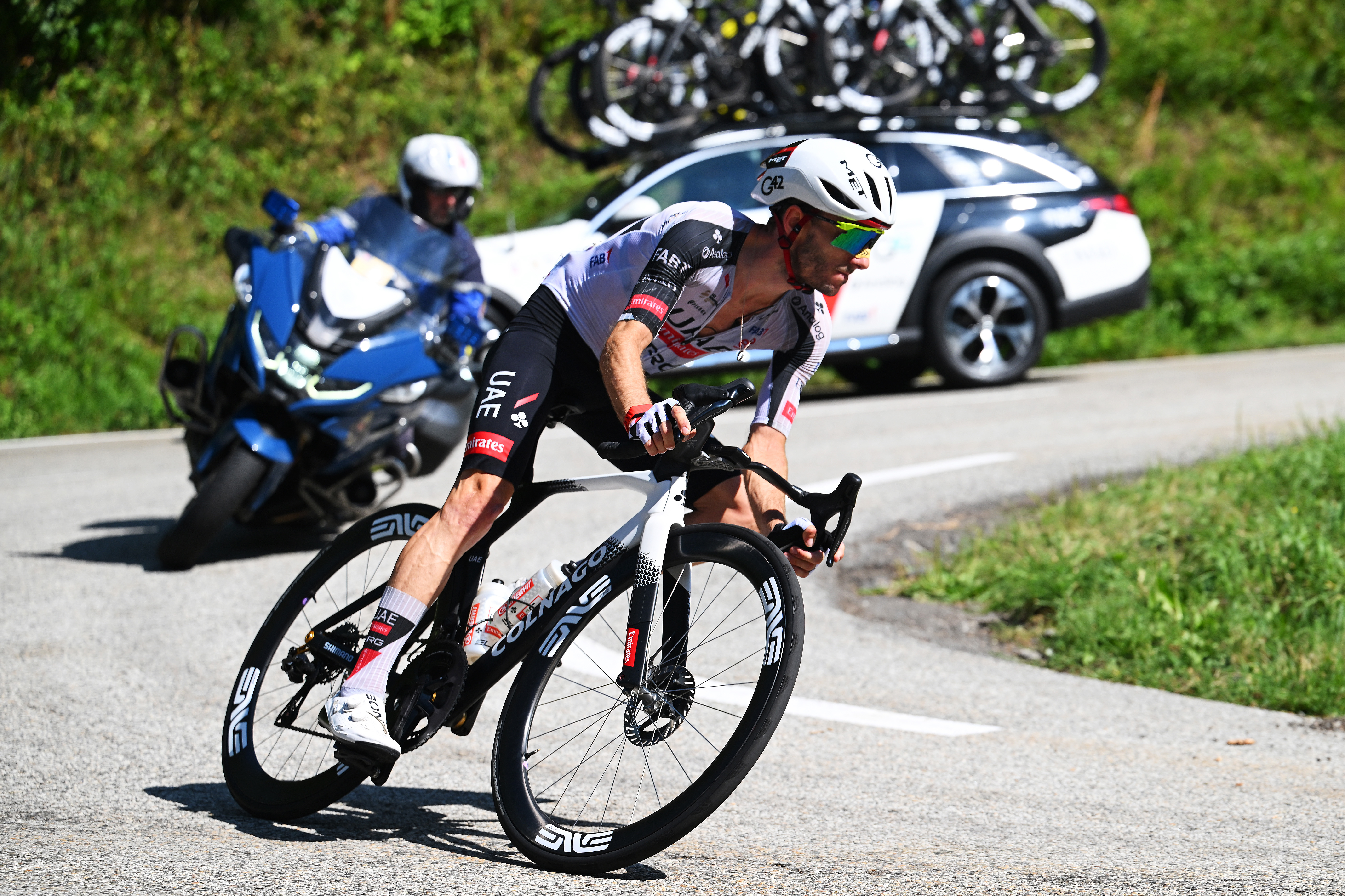 Adam Yates riding on stage 19 of the Tour de France