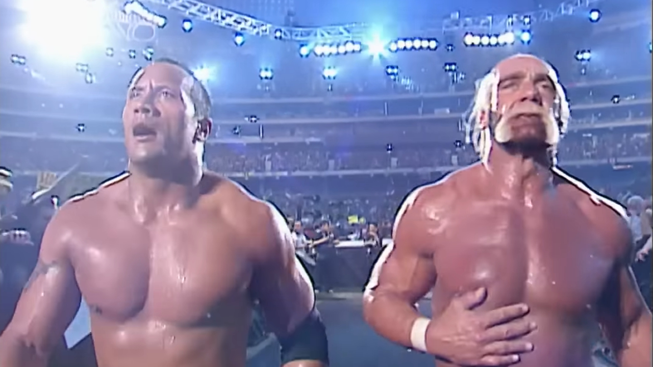 The Rock and Hulk Hogan at WrestleMania 18
