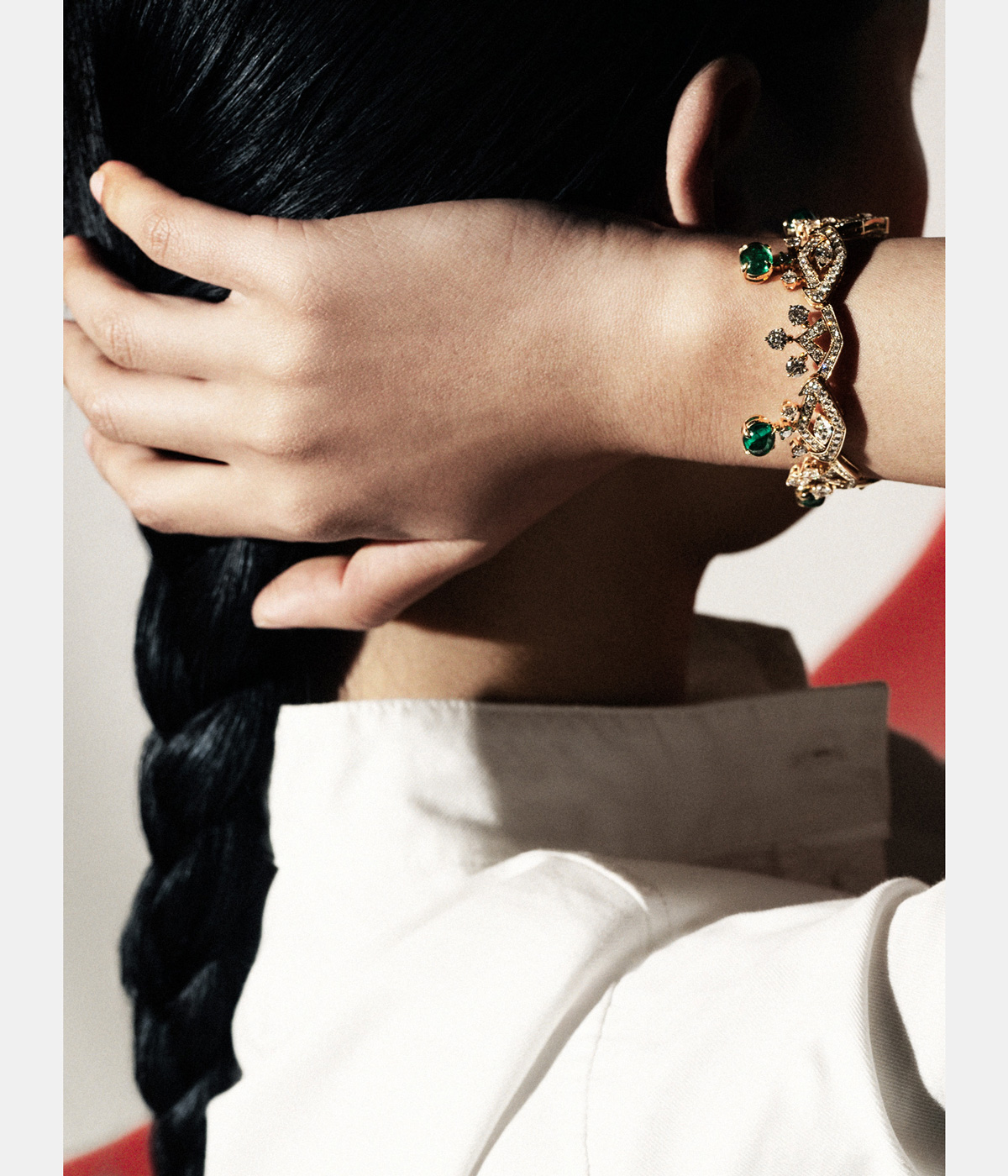 woman wearing high jewellery