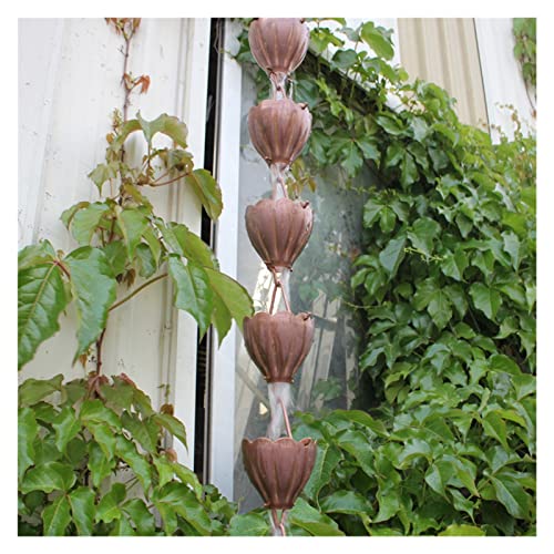 Molvus Temple Rain Chains for Downspouts Drainage Chain Eaves Rain Catcher Chain Temple Drip Chain Eaves Rain Gutters Villa Gutter Garden Decor Gutter Downspout Extension (color : W)