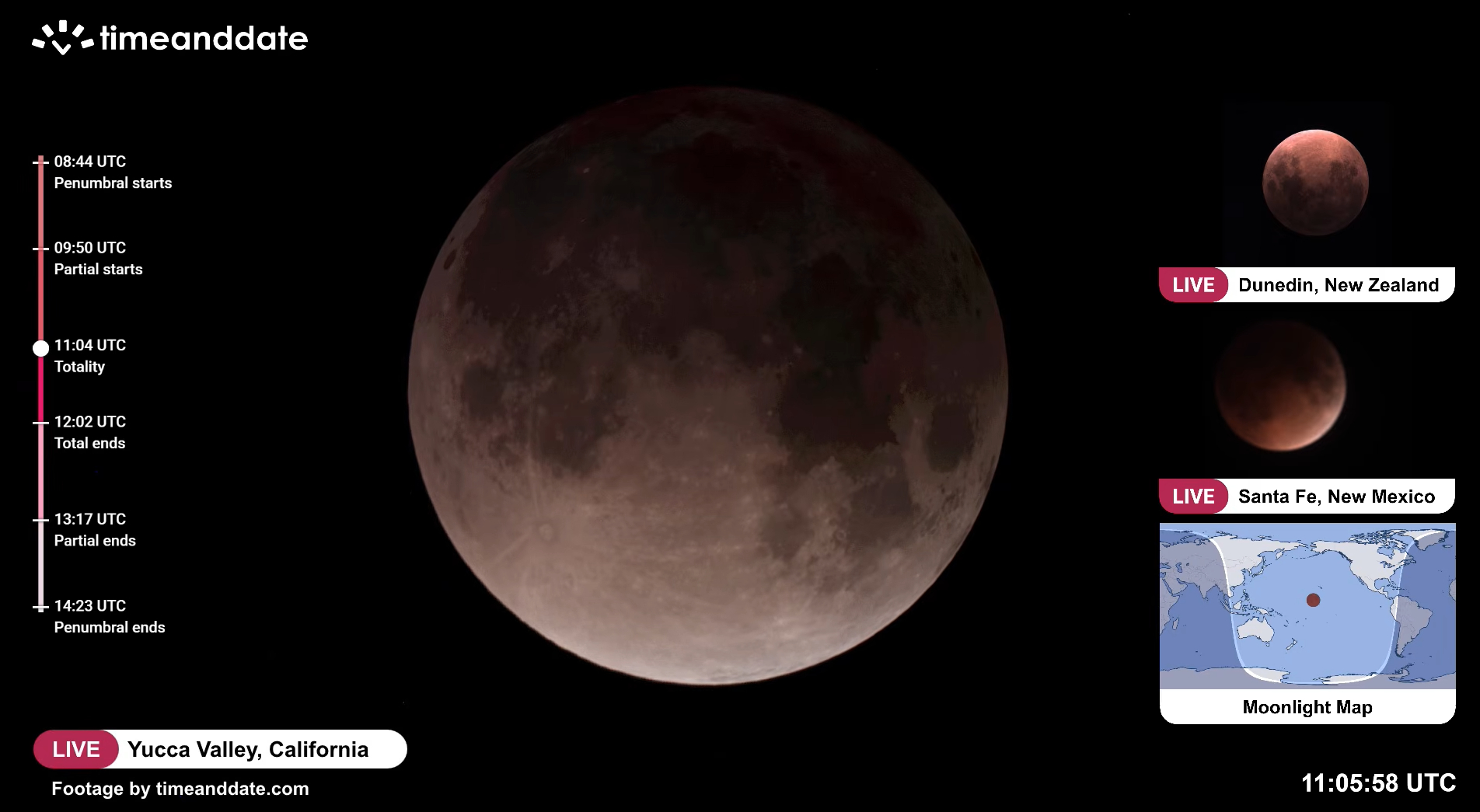 close up view of the moon with a dark patch appearing in upper left corner