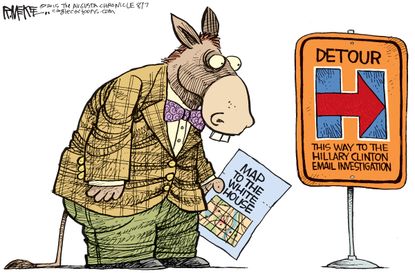 Political cartoon Hilary Clinton emails