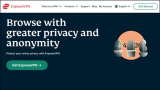 Capture d'écran de la page d'accueil d'ExpressVPN sur la protection de la vie privée