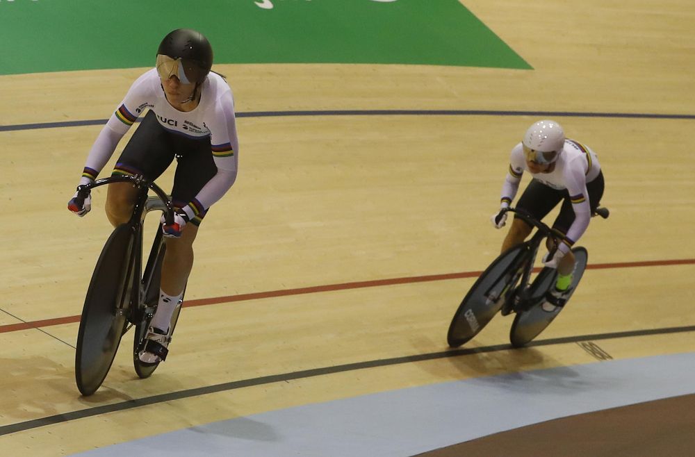 Women's team sprint winners Anastasia Voinova and Daria Shemeleva