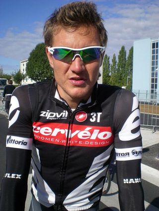 Heinrich Haussler (Cervélo TestTeam) awaits the start of the Tour de Vendée.