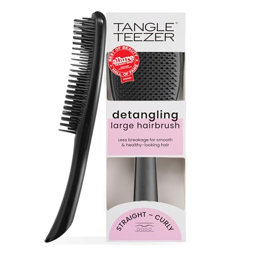 Tangle Teezer Large Ultimate Detangler Hairbrush for Wet &amp;amp; Dry Hair, Eliminates Knots &amp;amp; Reduces Breakage for Long, Thick, &amp;amp; Curly Hair Types, Black Gloss