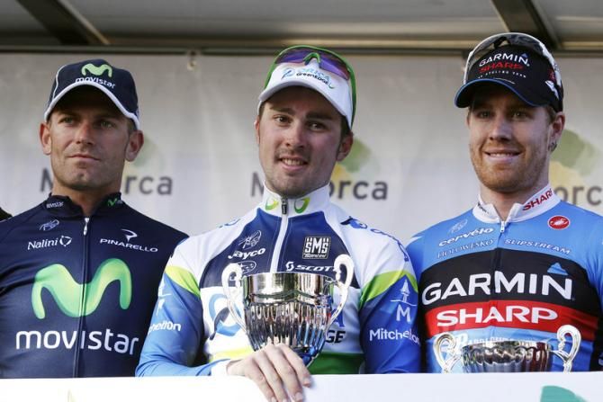 JJ Rojas, Leigh Howard and Tyler Farrar on the podium