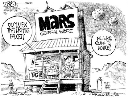 Editorial cartoon World Life on Mars