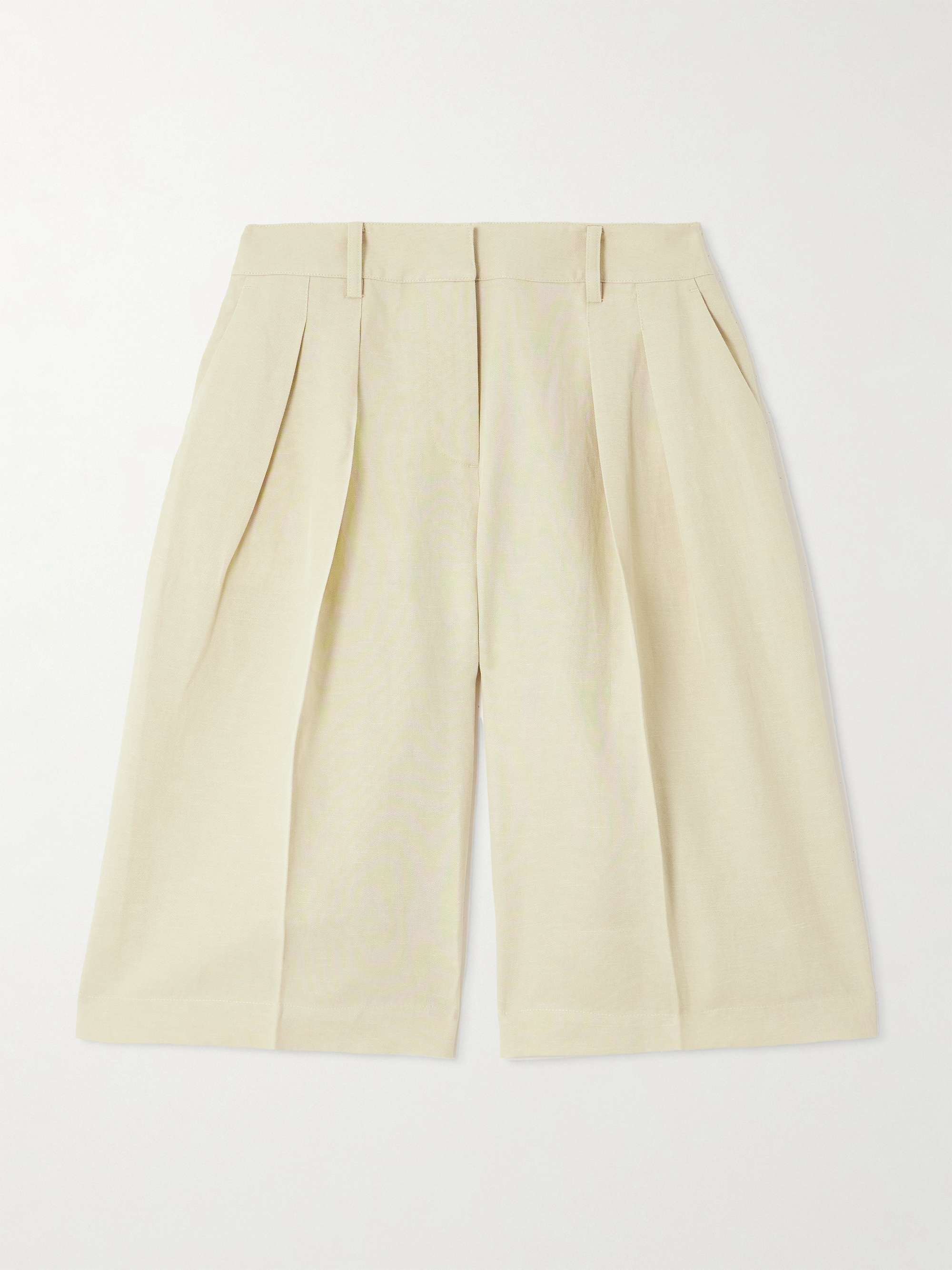 Bilbao Pleated Lyocell and Linen-Blend Shorts