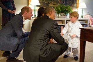 The President meets Prince George, April 2016