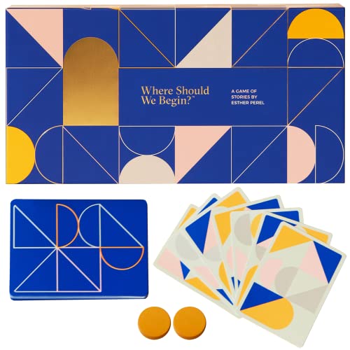 ESTHER PEREL Where Should We Begin Game of Stories - Conversation Cards for Couples, Friends, & Co-Workers - Interactive Game w/ 280 Cards & 12 Tokens - 2-6 Player Card Games for Couples