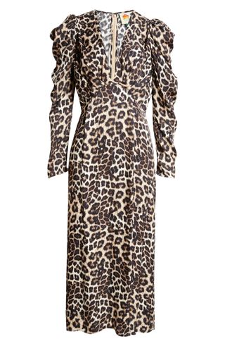 Farm Rio Animal Print Long Sleeve Dress (Was $230) 