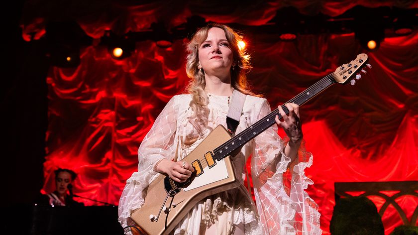 Emily Roberts of The Last Dinner Party performs on stage at The Corn Exchange on November 17, 2025 in Edinburgh, Scotland