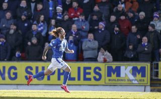 Stevie May celebrates scoring his side’s second goal