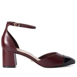 Dune Leather Ankle Strap Heels