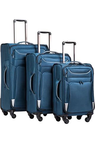 blue soft luggage set
