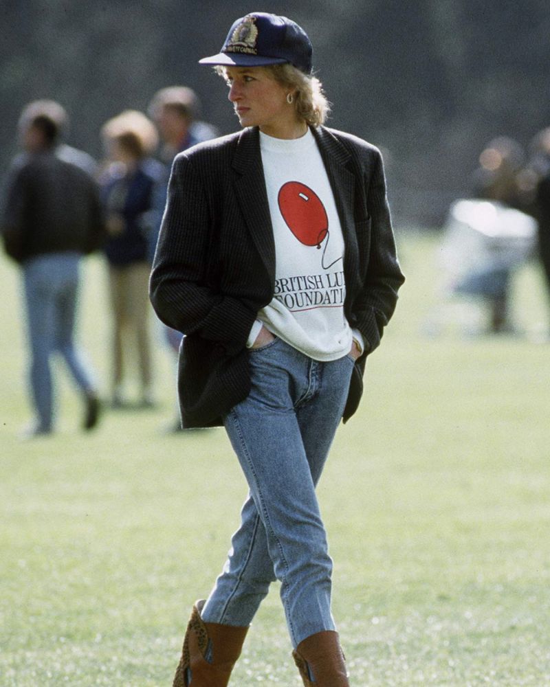 Princess Diana's polo-ready casual look