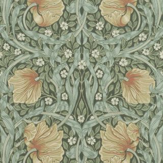 Bright floral green and yellow wallpaper from McGee & Co.