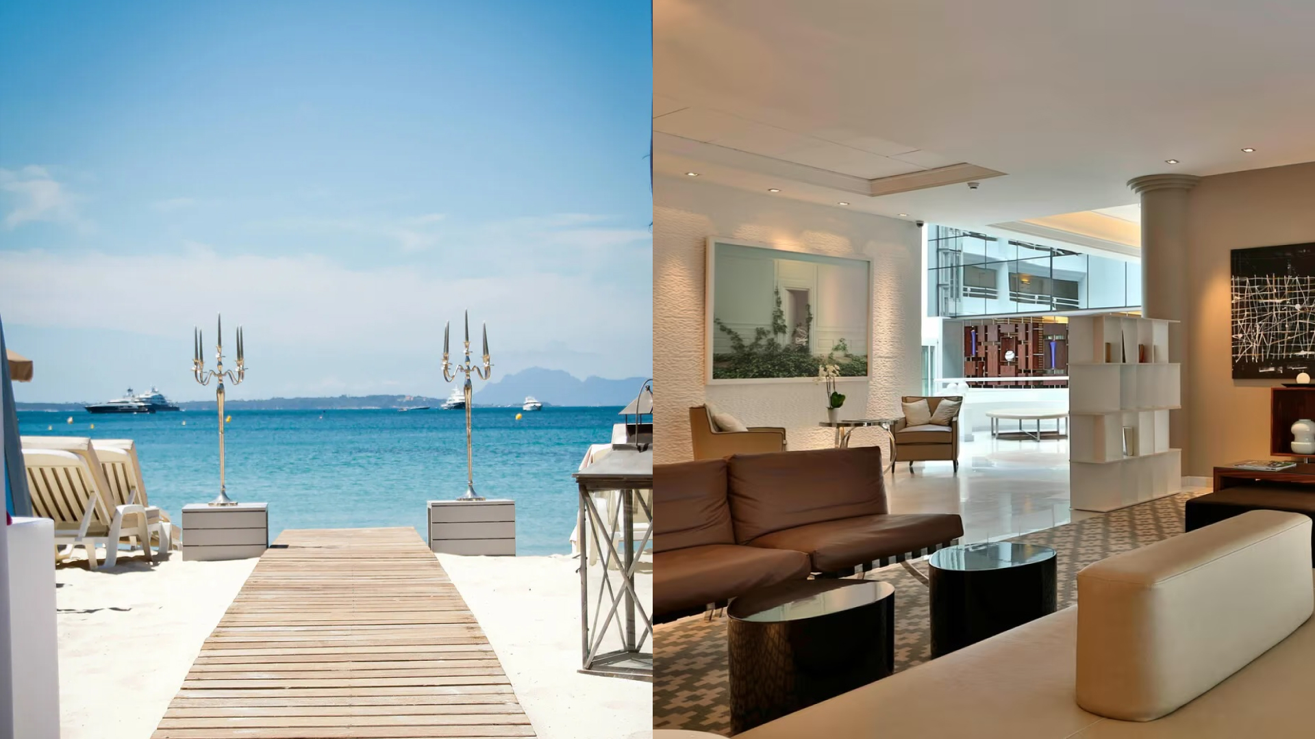 inside a hotel in Antibes