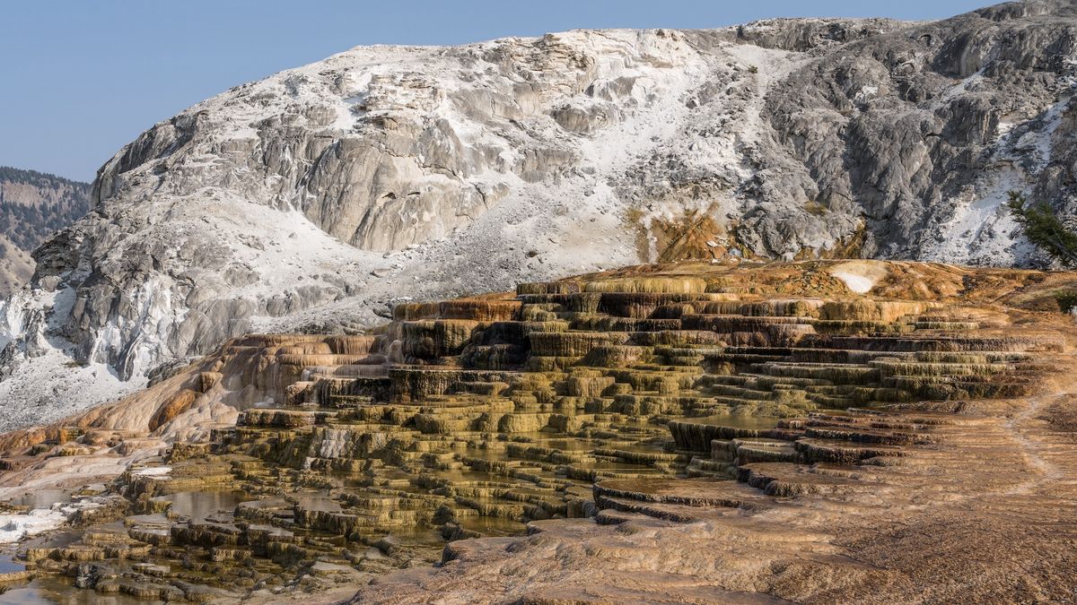 trails at Mammoth hot springs