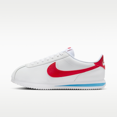 Nike Cortez Leather Women's Shoes - White/varsity Blue/varsity Red - Size 5