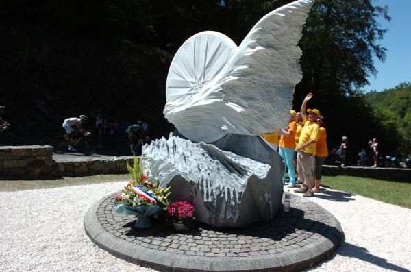 The Fabio Casartelli monument on the Col de Portet d'Aspet