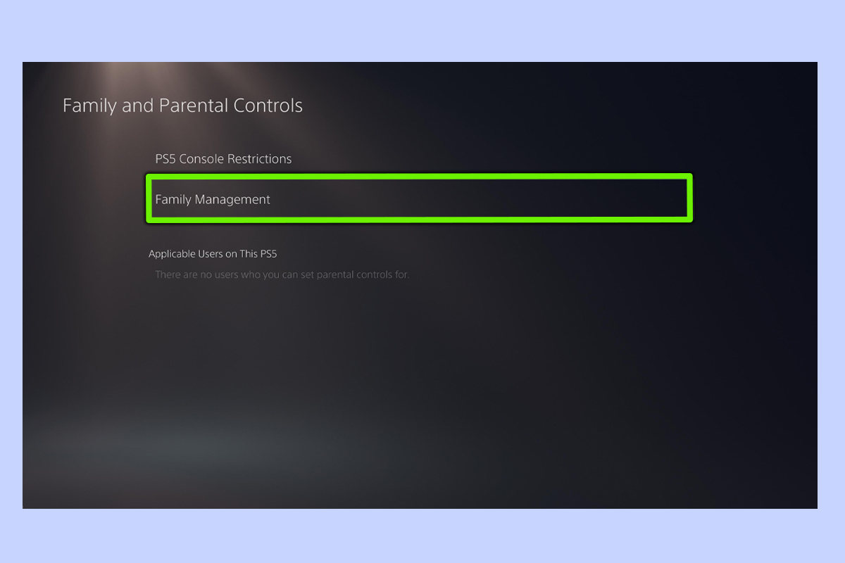 Родительский контроль PS5 — шаг 3