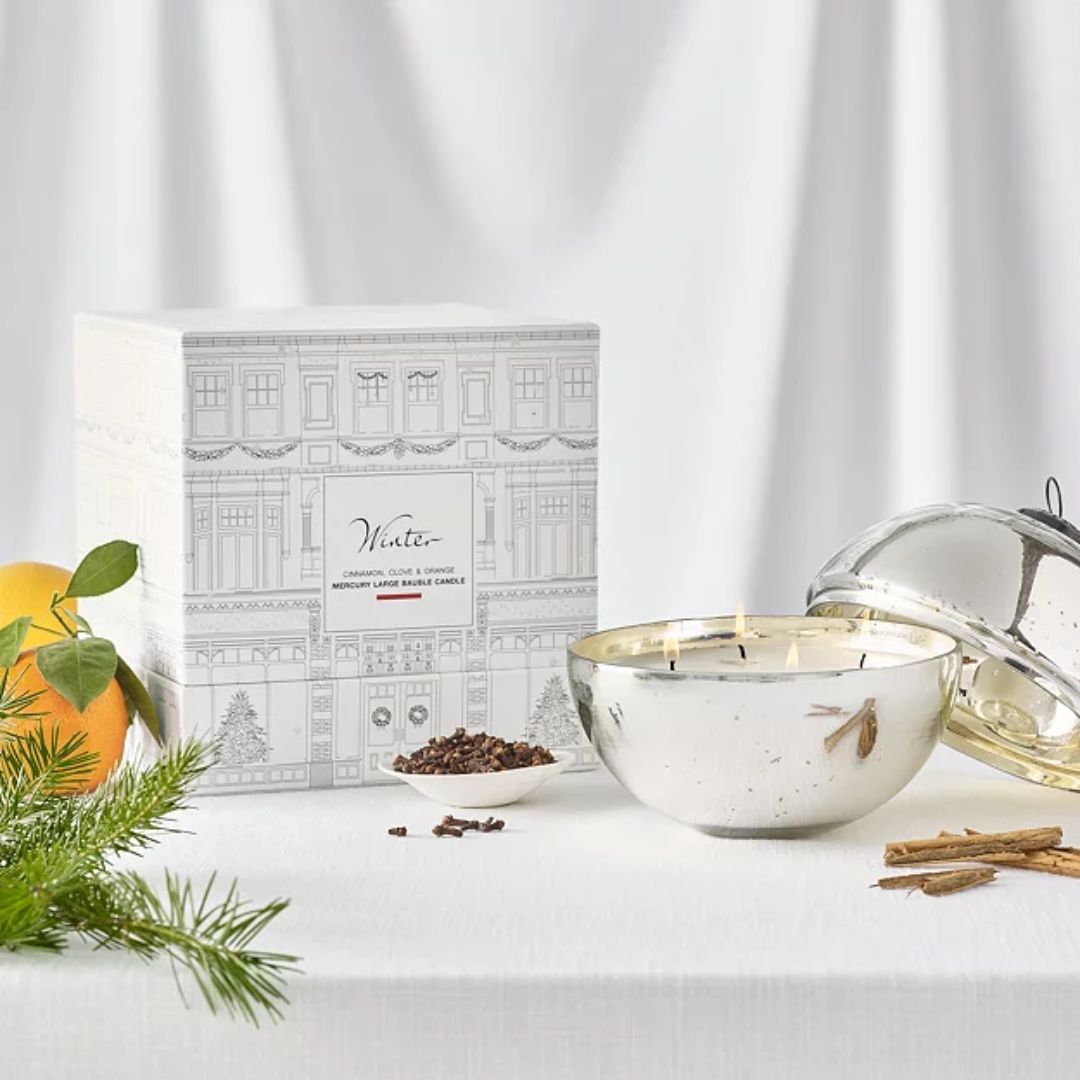 The White Company Winter Mercury Bauble Candle
