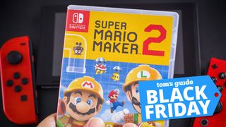 Super Mario Maker 2 game case with a Black Friday tag