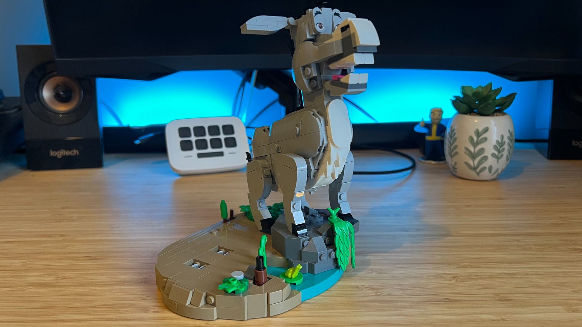 Lego Donkey figure on a brown base