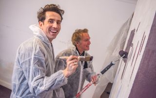 Nick Grimshaw picked up handy tips on painting walls.