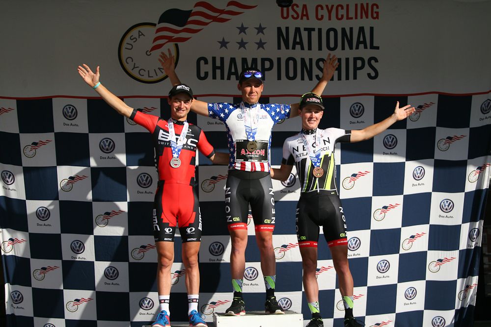 Alexey Vermeulen on the U23 podium at US nationals