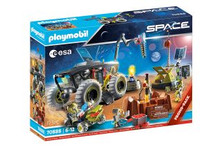 Packaging for Playmobil's new Mars Expedition playset co-branded with the European Space Agency (ESA).