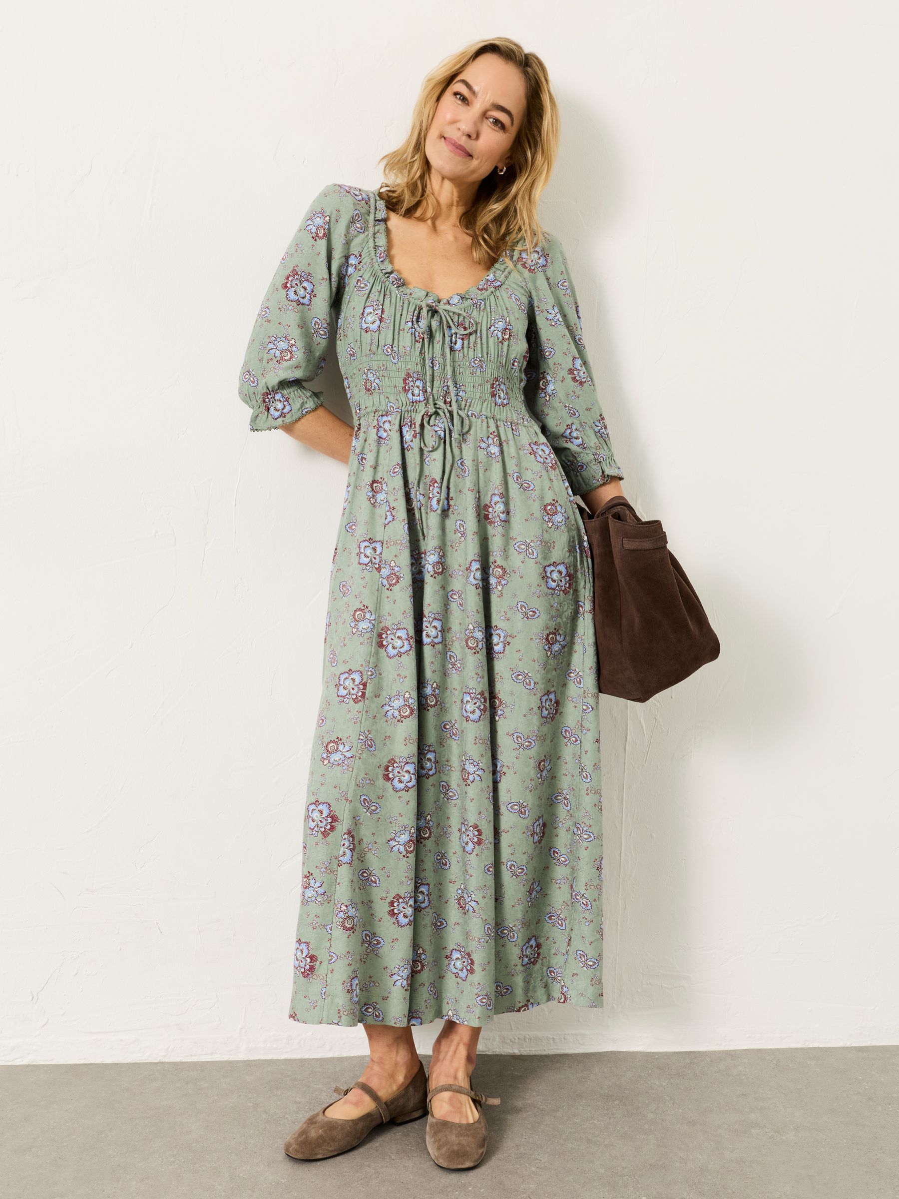 Regular Dress in Green Dot Floral - Size 6 S