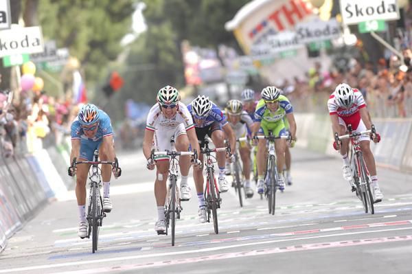 The final dash to the line at the end of stage 12