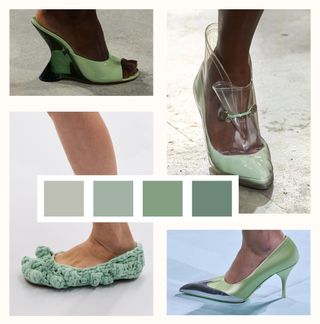 spring 2025 shoe color trends: sage green