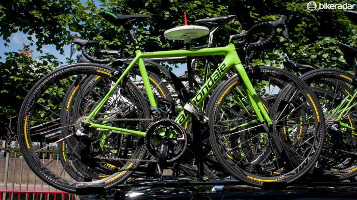 Andrew Talansky's back-up bike is one of the prototype versions of the new Super Six Evo